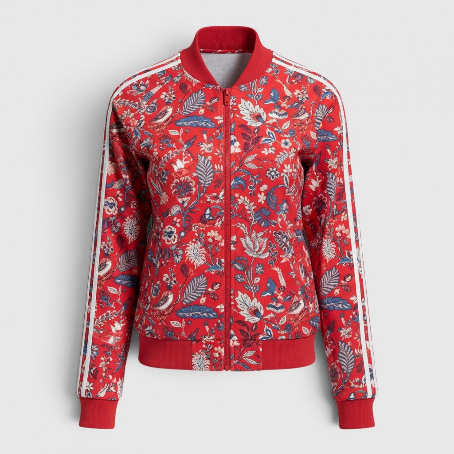 Adidas Neo Floral Print Track Jacket Red / Pre Owned